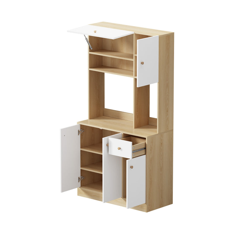 Oikiture Buffet Sideboard Storage Cabinet 3 Drawers Cupboard