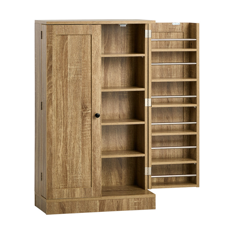 Oikiture Sideboard Cabinet 2 Door Cupboard Kitchen Storage Natural