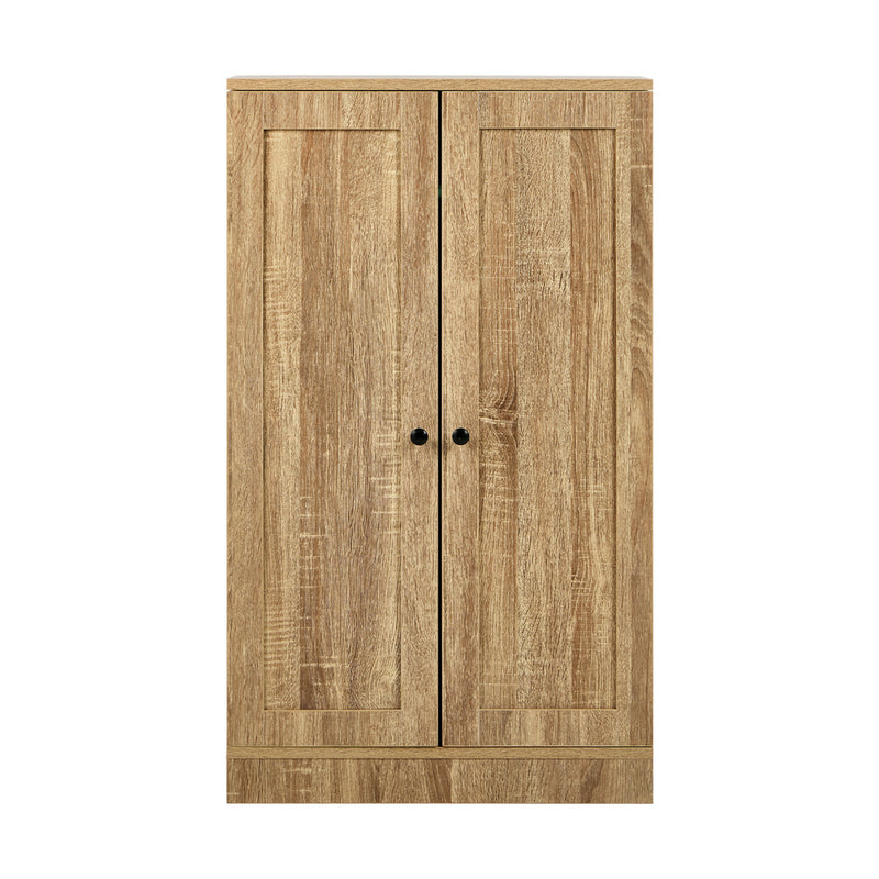 Oikiture Sideboard Cabinet 2 Door Cupboard Kitchen Storage Natural