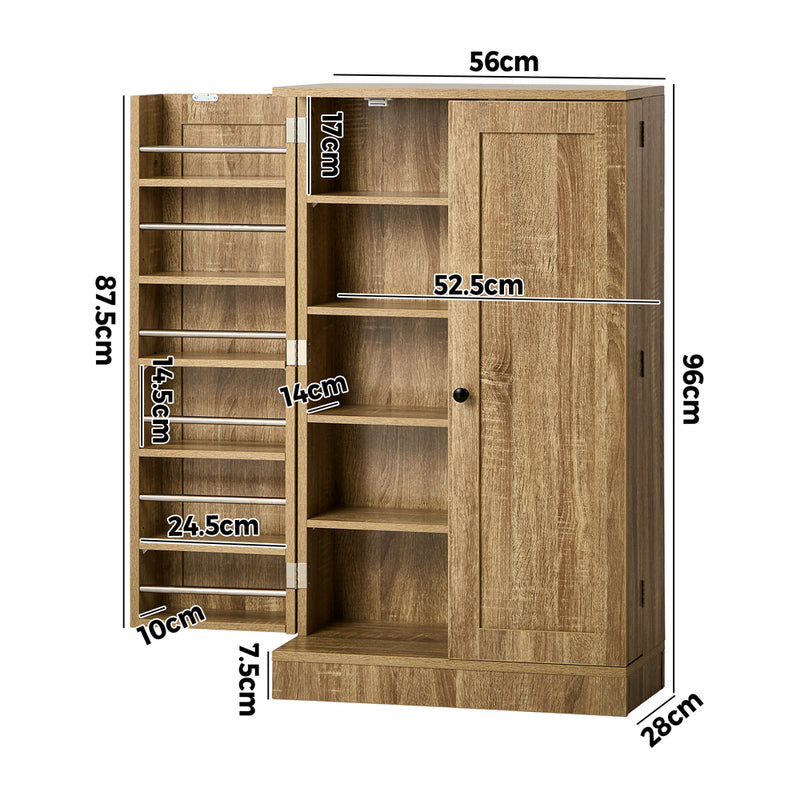 Oikiture Sideboard Cabinet 2 Door Cupboard Kitchen Storage Natural