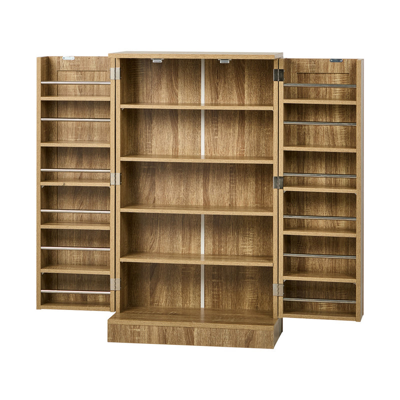Oikiture Sideboard Cabinet 2 Door Cupboard Kitchen Storage Natural