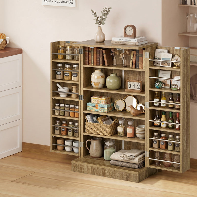 Oikiture Sideboard Cabinet 2 Door Cupboard Kitchen Storage Natural
