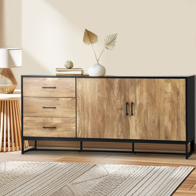 Oikiture Buffet Sideboard Cupboard Cabinet 3 Drawers 2 Door