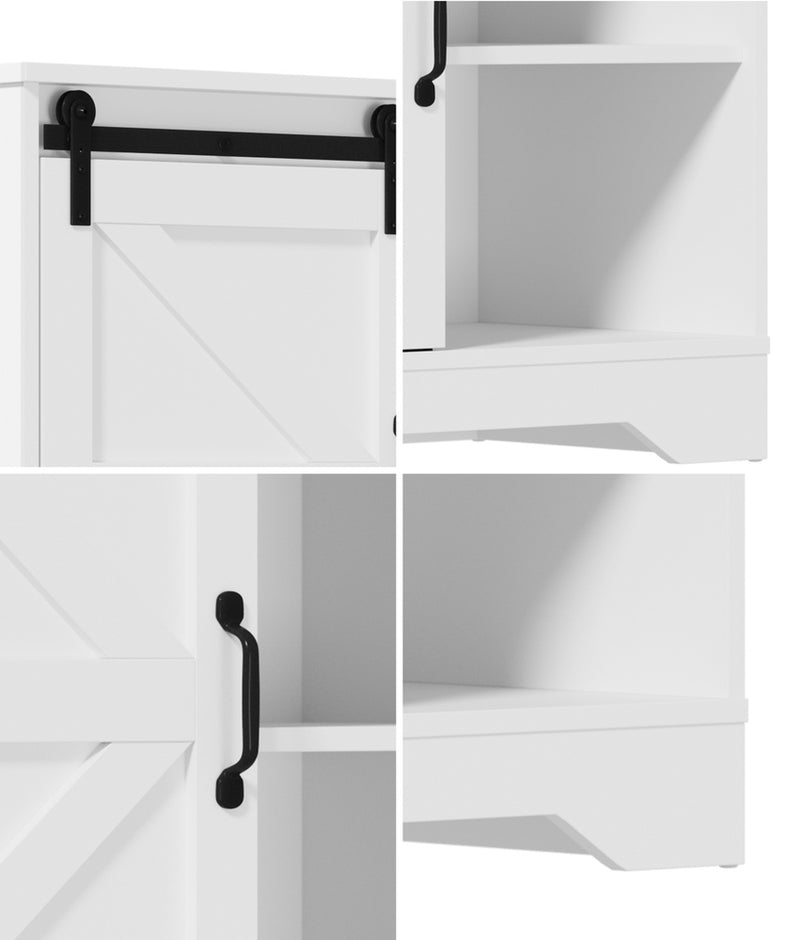 Oikiture Buffet Sideboard Cabinet Pantry Storage Cupboard Sliding Door White