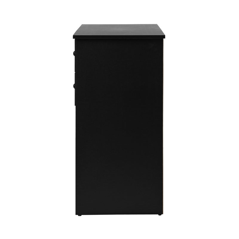 Oikiture Buffet Sideboard Kitchen Hallway Drawers Table Black