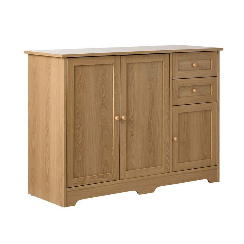Oikiture Buffet Sideboard Storage Cabinet Hallway Cupboard Natural