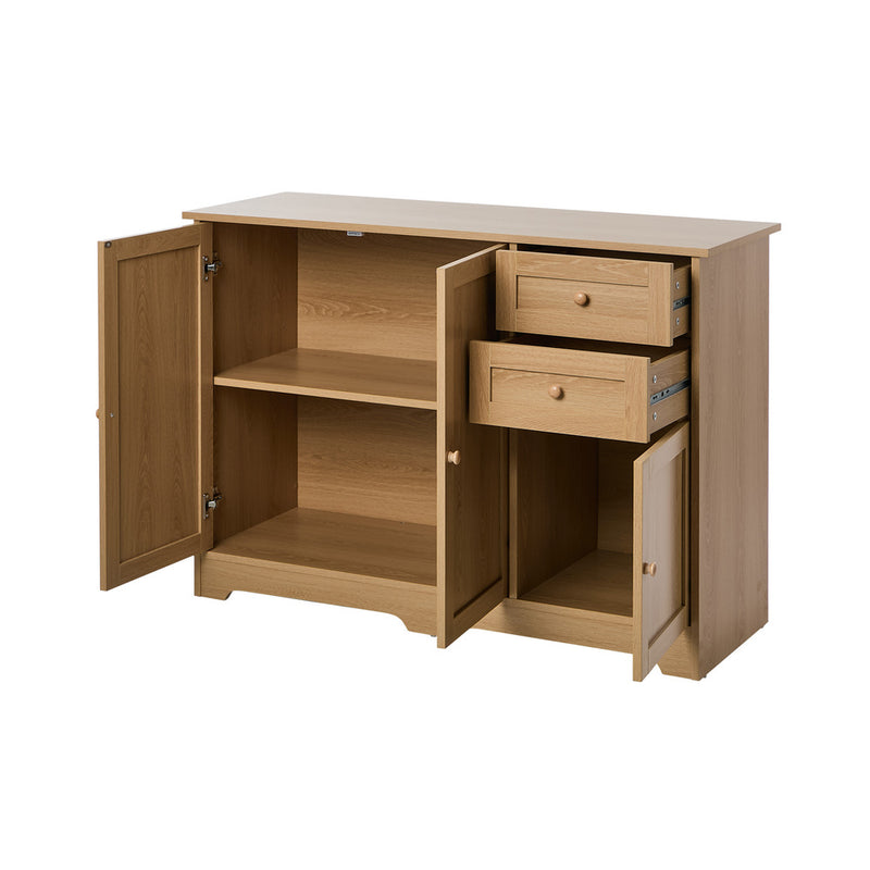 Oikiture Buffet Sideboard Storage Cabinet Hallway Cupboard Natural