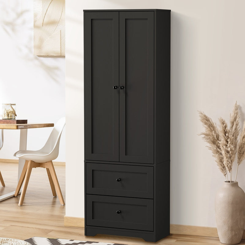 Oikiture Buffet Sideboard Cabinet Kitchen Cupboard Black