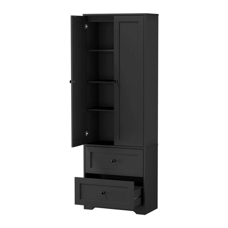Oikiture Buffet Sideboard Cabinet Kitchen Cupboard Black