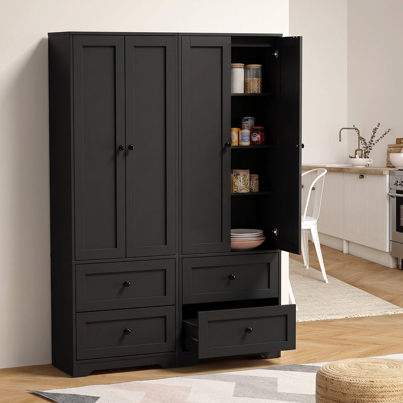 Oikiture Buffet Sideboard Cabinet Kitchen Cupboard Black