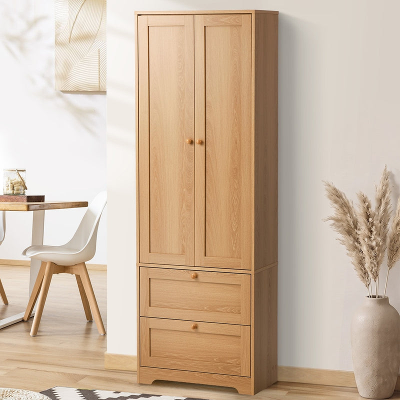 Oikiture Buffet Kitchen Sideboard Cabinet Storage Natural