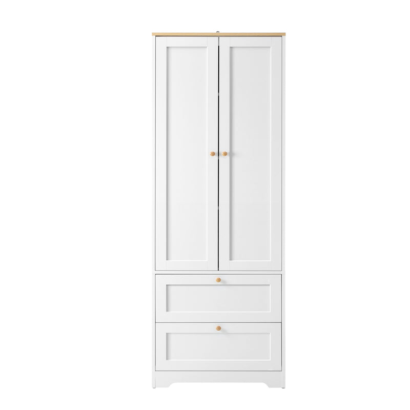 Oikiture Sideboard with Display Shelf and Drawer White