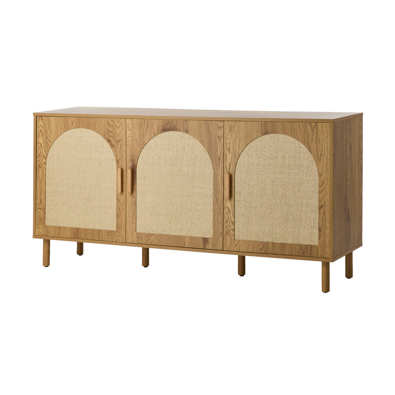 Oikiture Sideboard Storage Cabinet Cupboard Hallway Table Rattan Doors