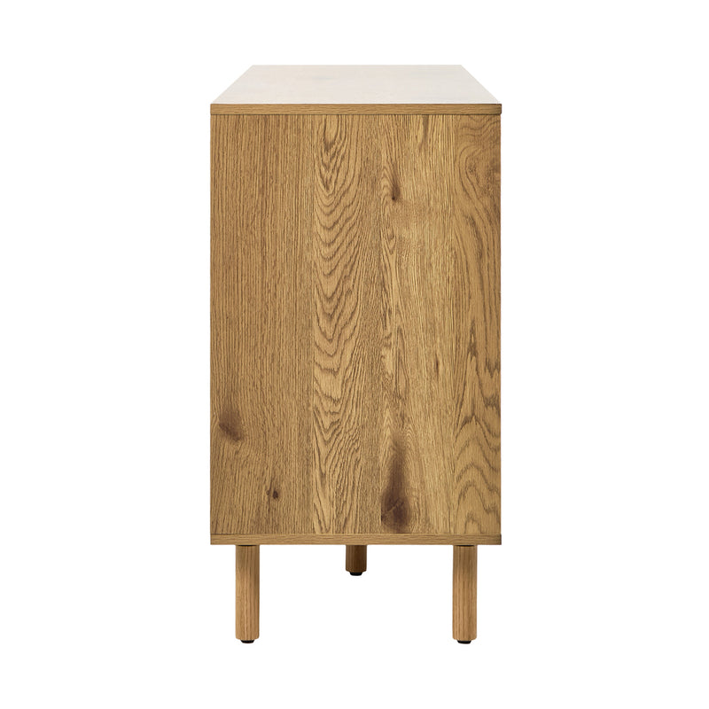 Oikiture Sideboard Storage Cabinet Cupboard Hallway Table Rattan Doors