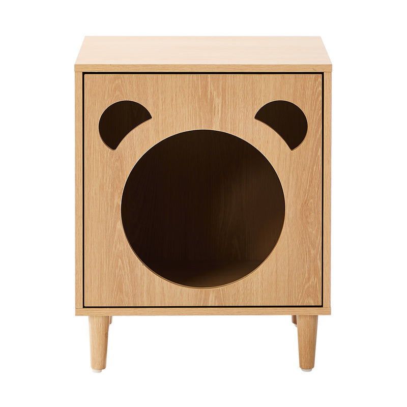 Oikiture Storage Cabinet Style Cat House Natural