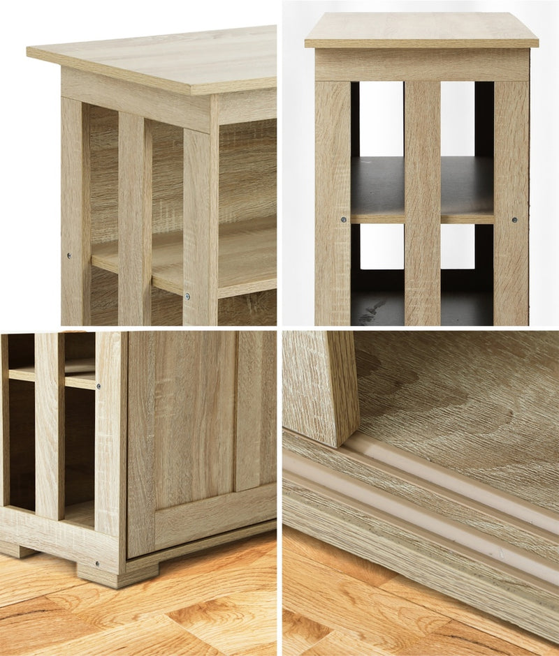 Oikiture Buffet Sideboard Storage Cabinet Kitchen Table Natural