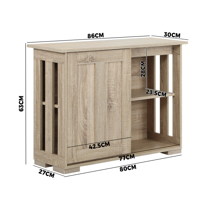 Oikiture Sideboard with Sliding Doors Wooden