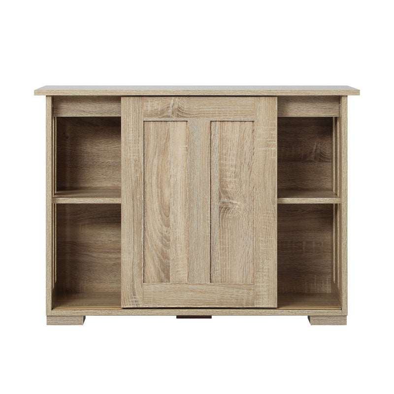 Oikiture Sideboard with Sliding Doors Wooden