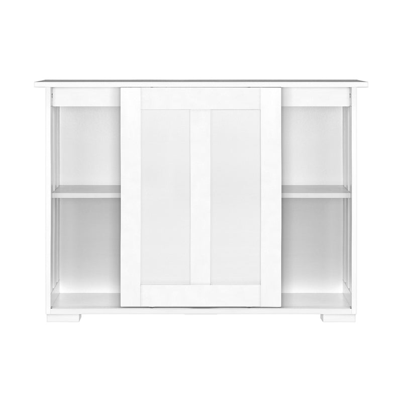 Oikiture Sideboard with Sliding Doors White