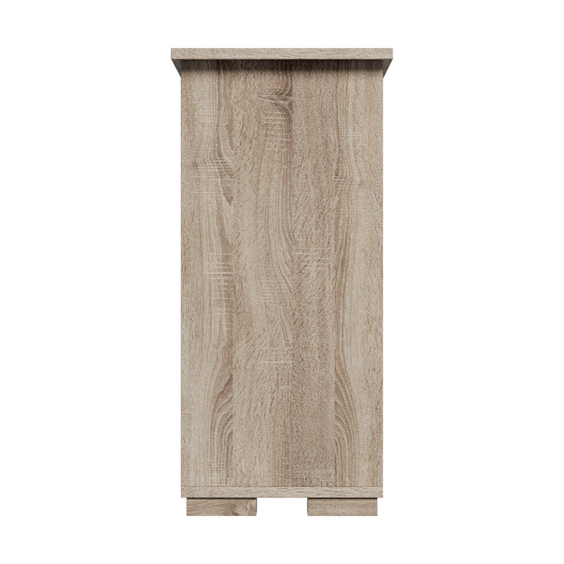 Oikiture Sideboard Buffet Glass Sliding Door Natural