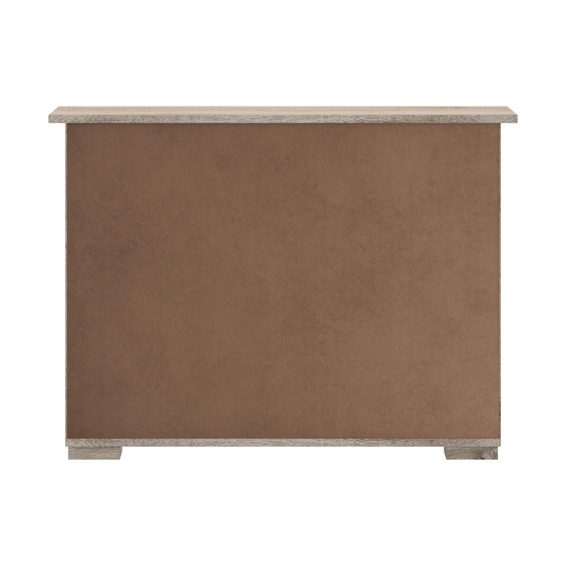 Oikiture Sideboard Buffet Glass Sliding Door Natural