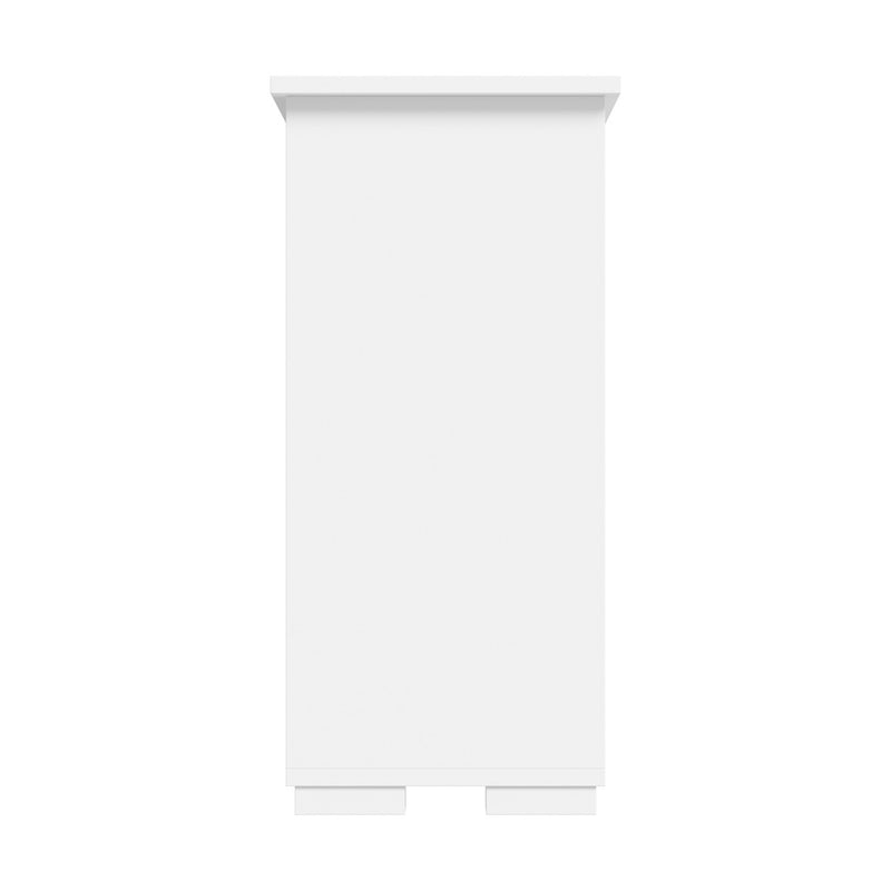 Oikiture Sideboard Buffet Glass Sliding Door White