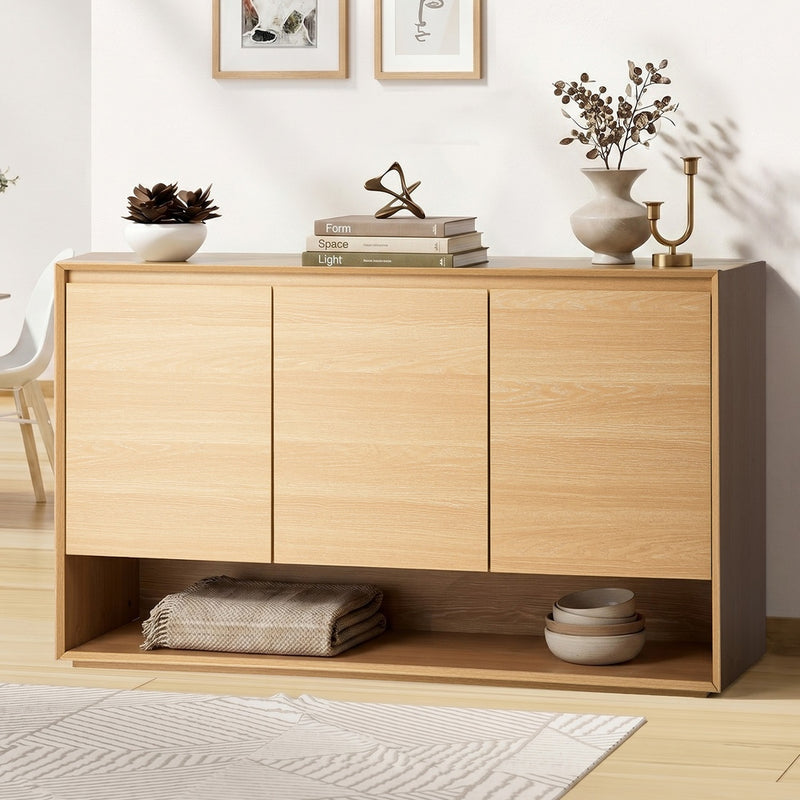 Oikiture Sideboard Storage 3 Doors Cupboard Hallway Table 120cm
