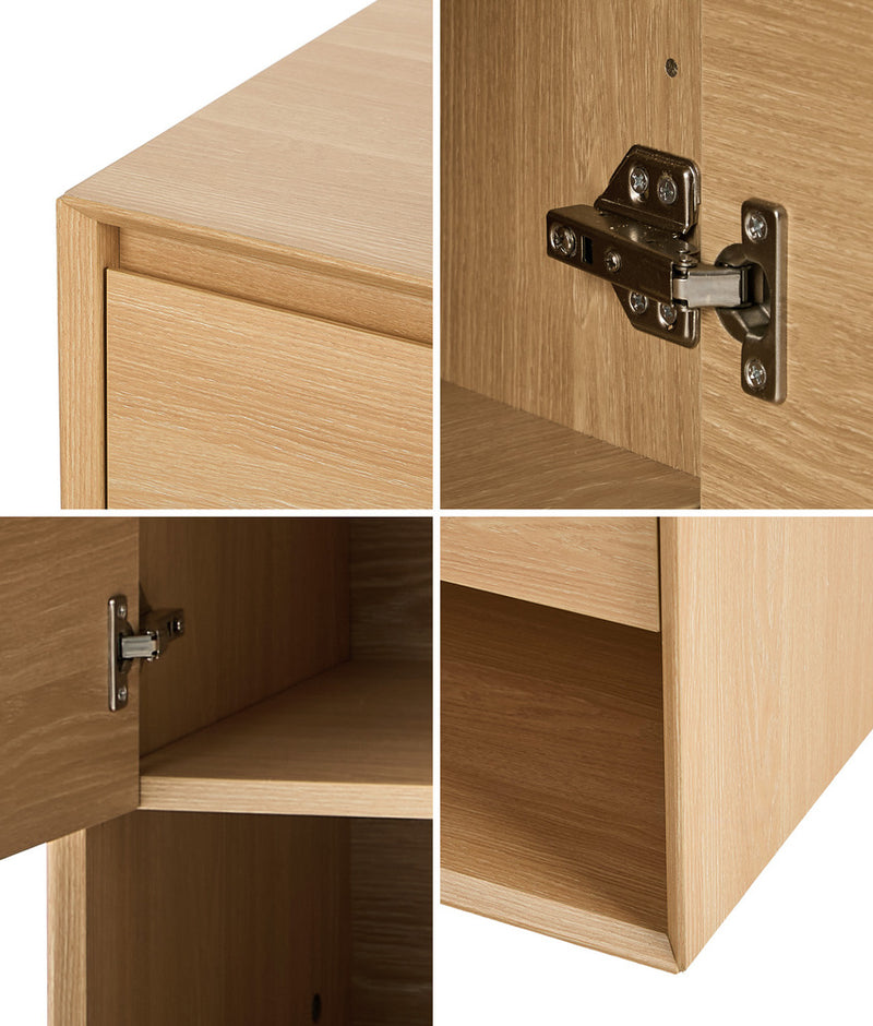 Oikiture Sideboard Storage 3 Doors Cupboard Hallway Table 120cm