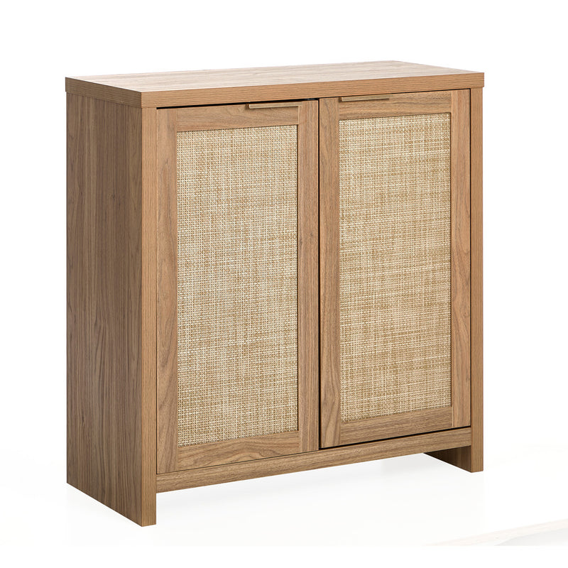 Oikiture Buffet Sideboard Rattan Storage Cabinet Kitchen Hallway Table