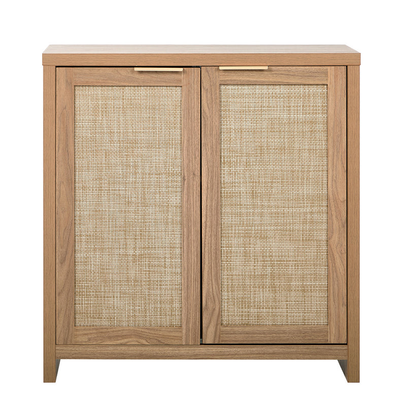 Oikiture Buffet Sideboard Rattan Storage Cabinet Kitchen Hallway Table