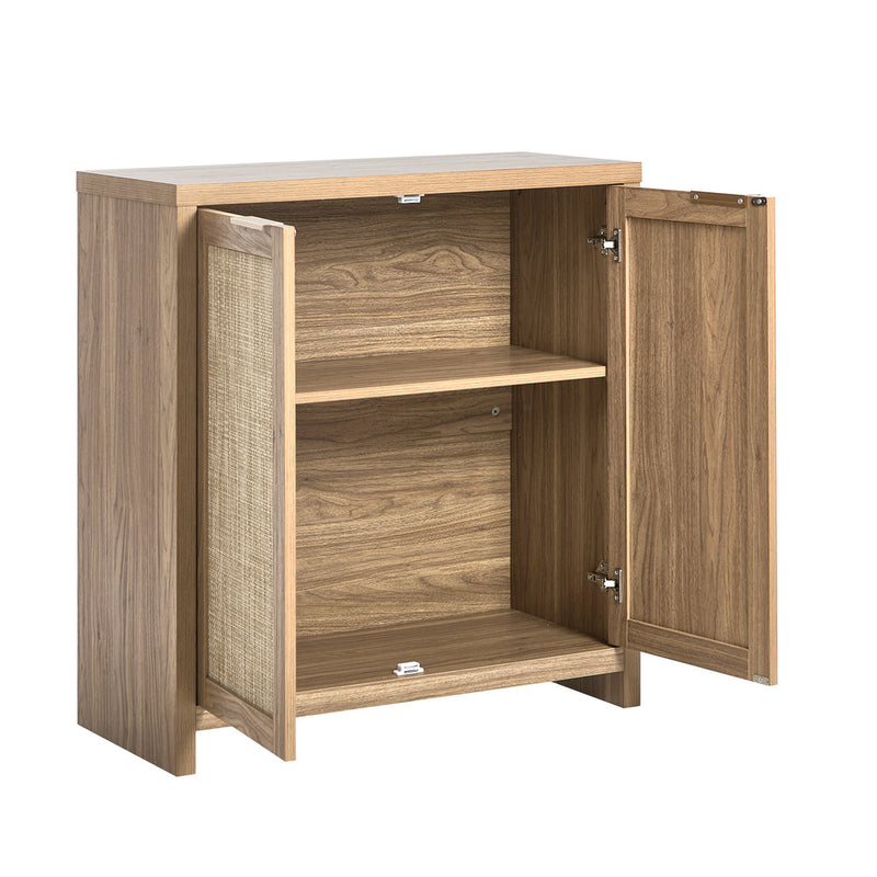 Oikiture Buffet Sideboard Rattan Storage Cabinet Kitchen Hallway Table