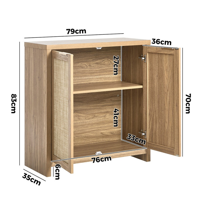 Oikiture 2x Buffet Sideboard Storage Cabinet Cupboard Hallway Table
