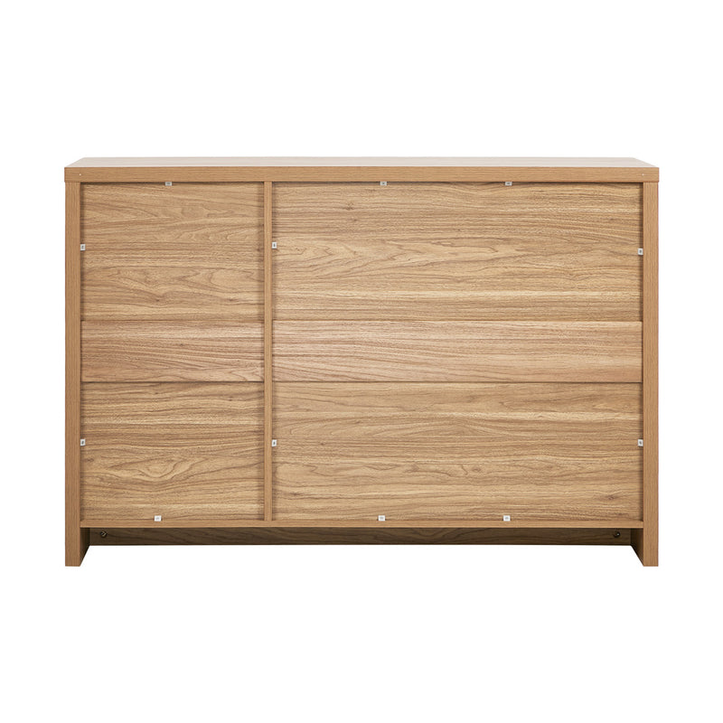 Oikiture Buffet Sideboard Cabinet Rattan 3 Drawer Hallway Table