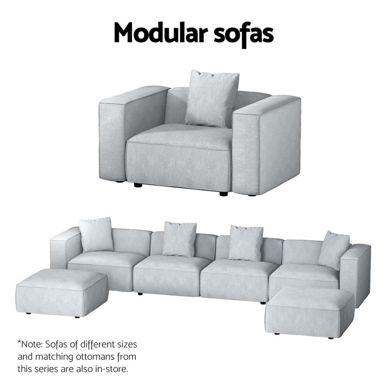 Artiss Modular Sofa Chaise Set 3-Seater Grey