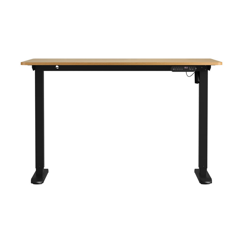Oikiture 120CM Electric Standing Desk Single Motor Black&Oak
