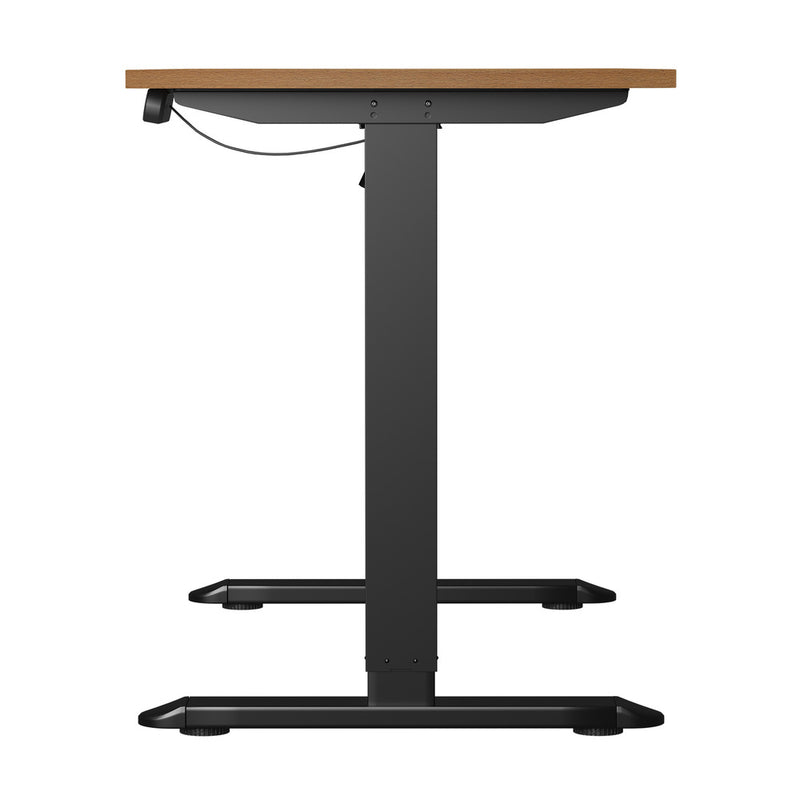 Oikiture 120CM Electric Standing Desk Single Motor Black&Oak