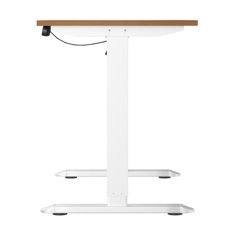 Oikiture 120CM Electric Standing Desk Single Motor White&Oak