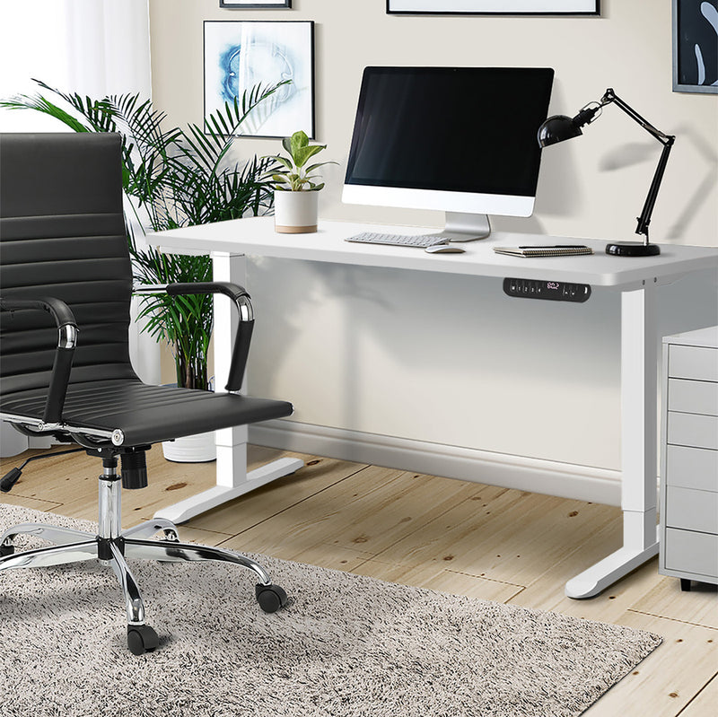 Oikiture 120CM Electric Standing Desk Single Motor White
