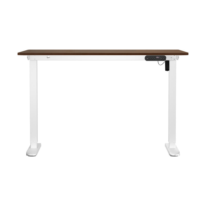 Oikiture 120CM Electric Standing Desk Single Motor White&Walnut