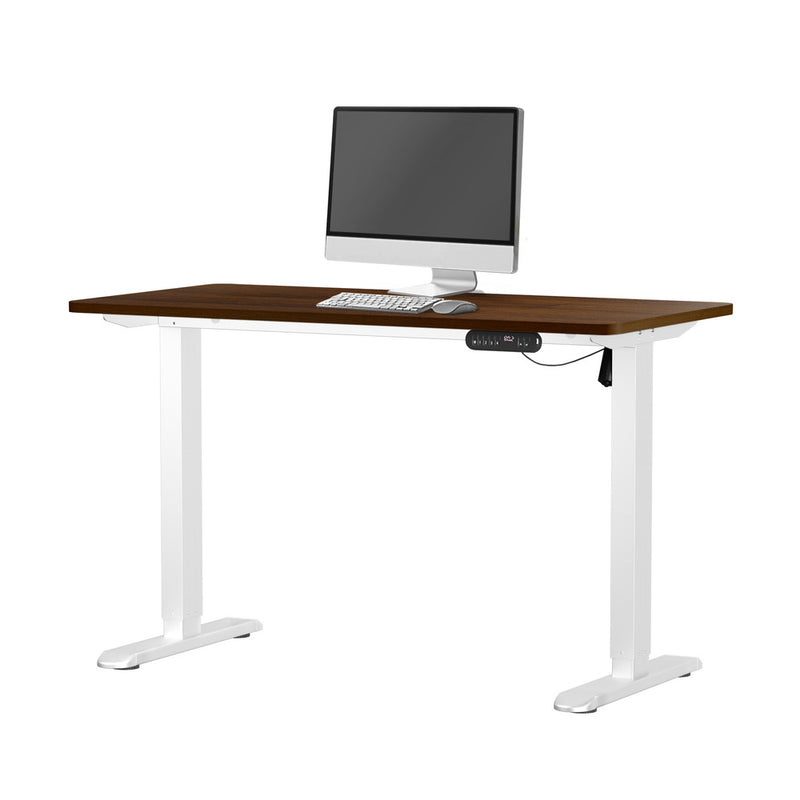 Oikiture 120CM Electric Standing Desk Single Motor White&Walnut
