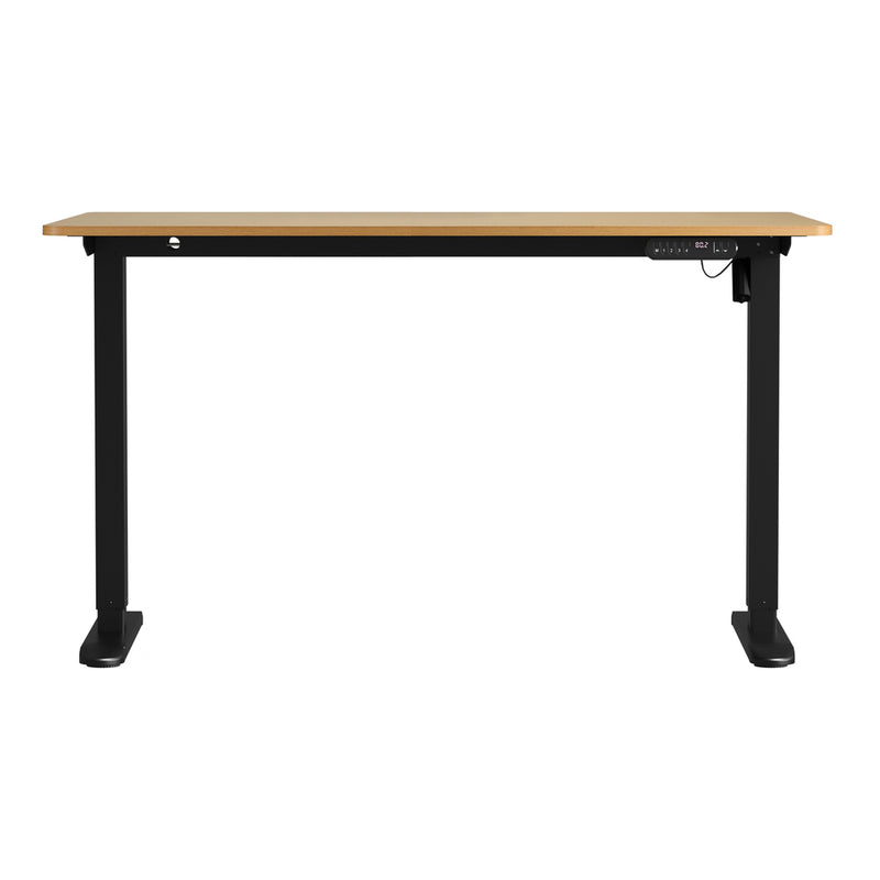Oikiture Electric Standing Desk Single Motor Black&Oak 140CM