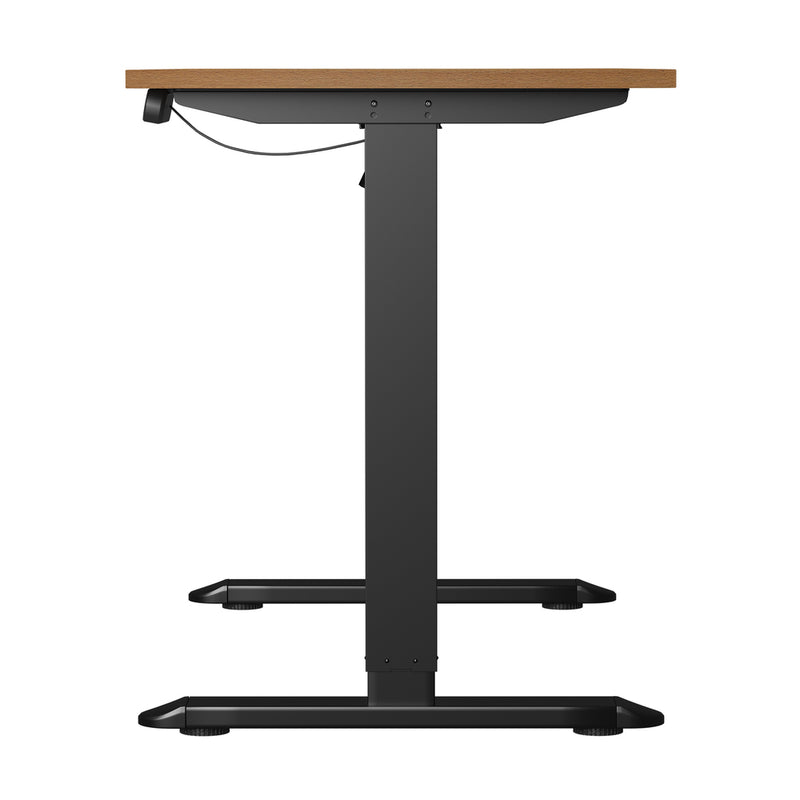 Oikiture Electric Standing Desk Single Motor Black&Oak 140CM