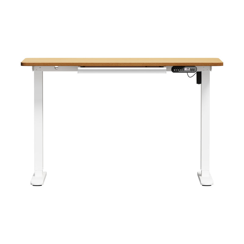 Oikiture 140cm Electric Standing Desk With Drawer Adjustable White