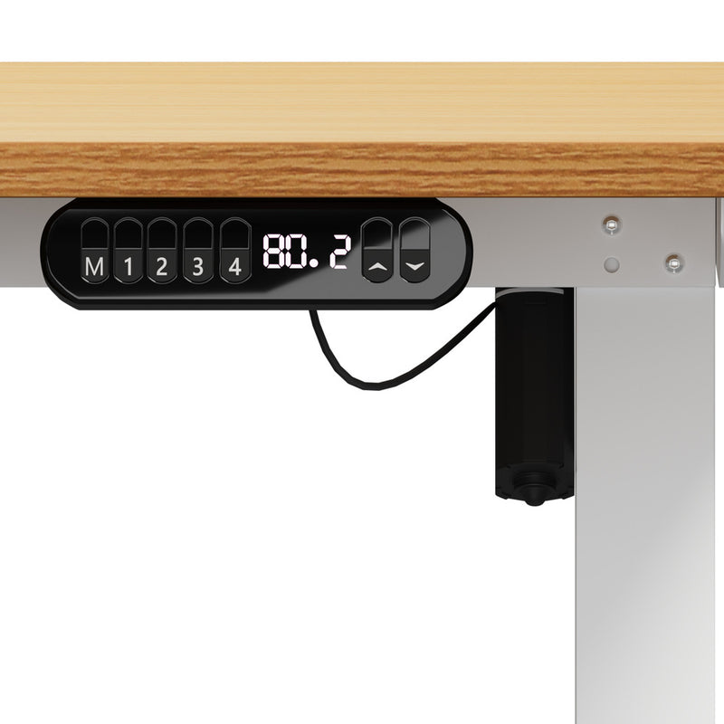 Oikiture 140cm Electric Standing Desk With Drawer Adjustable White