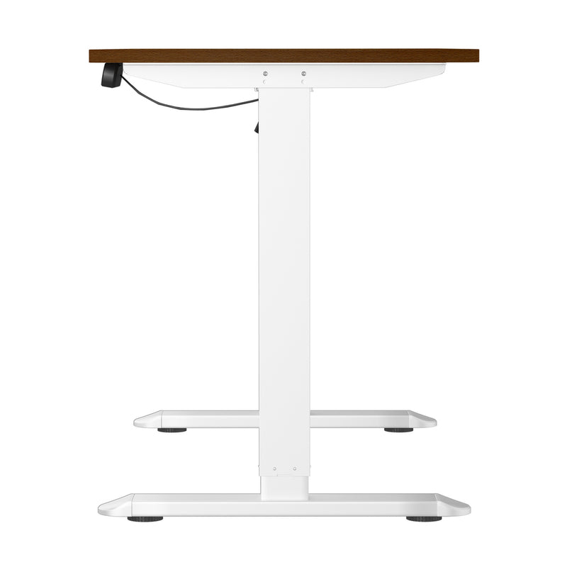 Oikiture Electric Standing Desk Single Motor White&Walnut 140CM