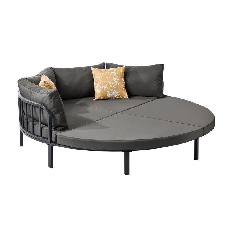 Livsip Outdoor Round Daybed Large Sun Lounge Furniture Lounger Sofa