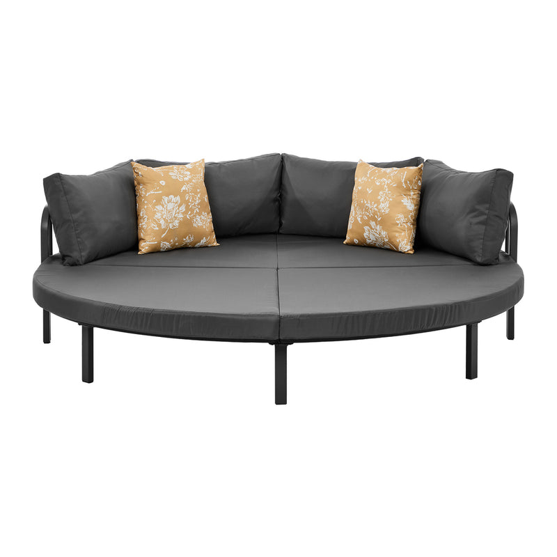 Livsip Outdoor Round Daybed Large Sun Lounge Furniture Lounger Sofa