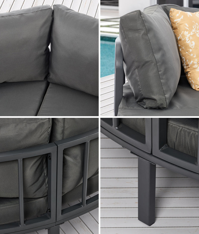Livsip Outdoor Round Daybed Large Sun Lounge Furniture Lounger Sofa