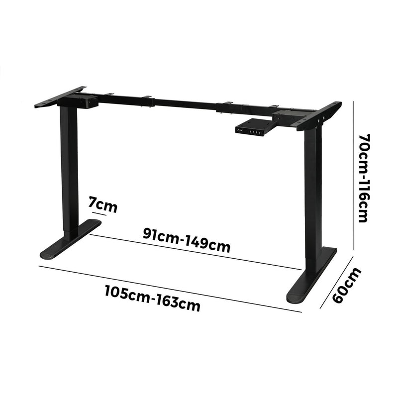 Oikiture Sit-stand Desk Frame Adjustable Black