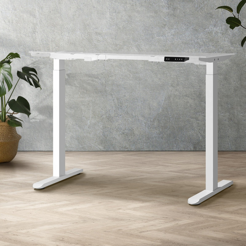 Oikiture Standing Desk Frame Adjustable Dual Motor White